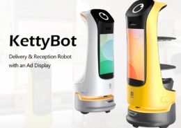 KettyBot Delivery, reception robot with ad display